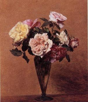 亨利 方丹 拉圖爾 Roses in a Vase 亨利 方丹 拉圖爾 Roses in a Vase